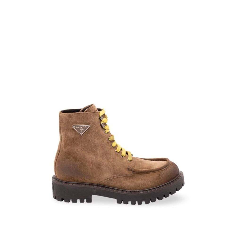 Prada Men Laced Suede Boots